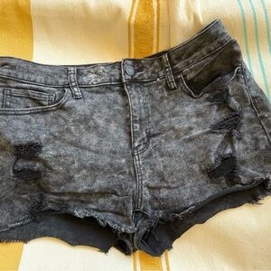 SO Gray Jean Shorts Distressed Cut-Off Hem